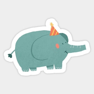 Cute Party Elephant with Hat Sticker